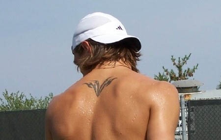 We already know about Jurgen Melzer's back tattoo nice and clean 