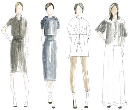 dress designs sketches. Cibani honed her design