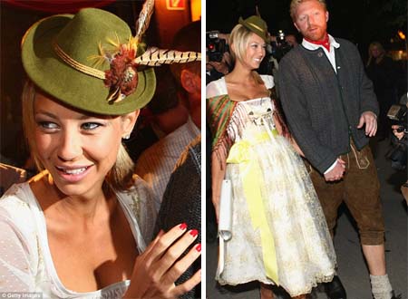 The fiancee of legend Boris Becker donned a traditional costume to 